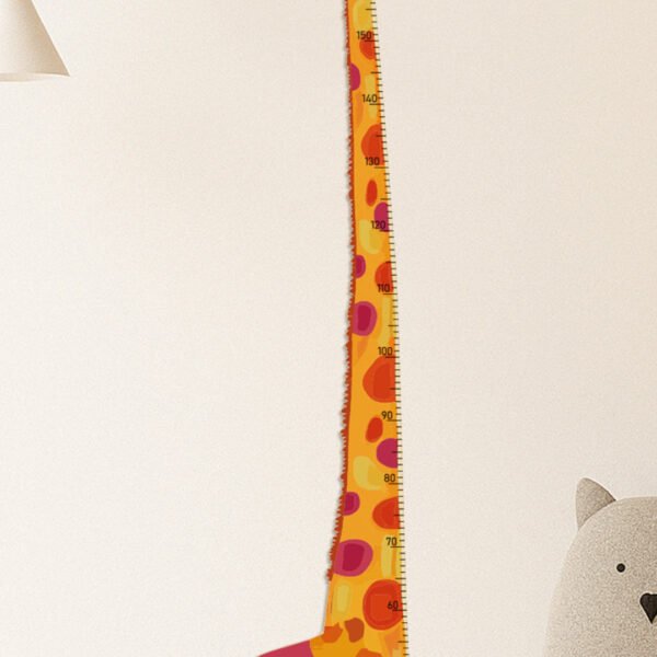 Colorful Giraffe Growth Chart Wall Decal