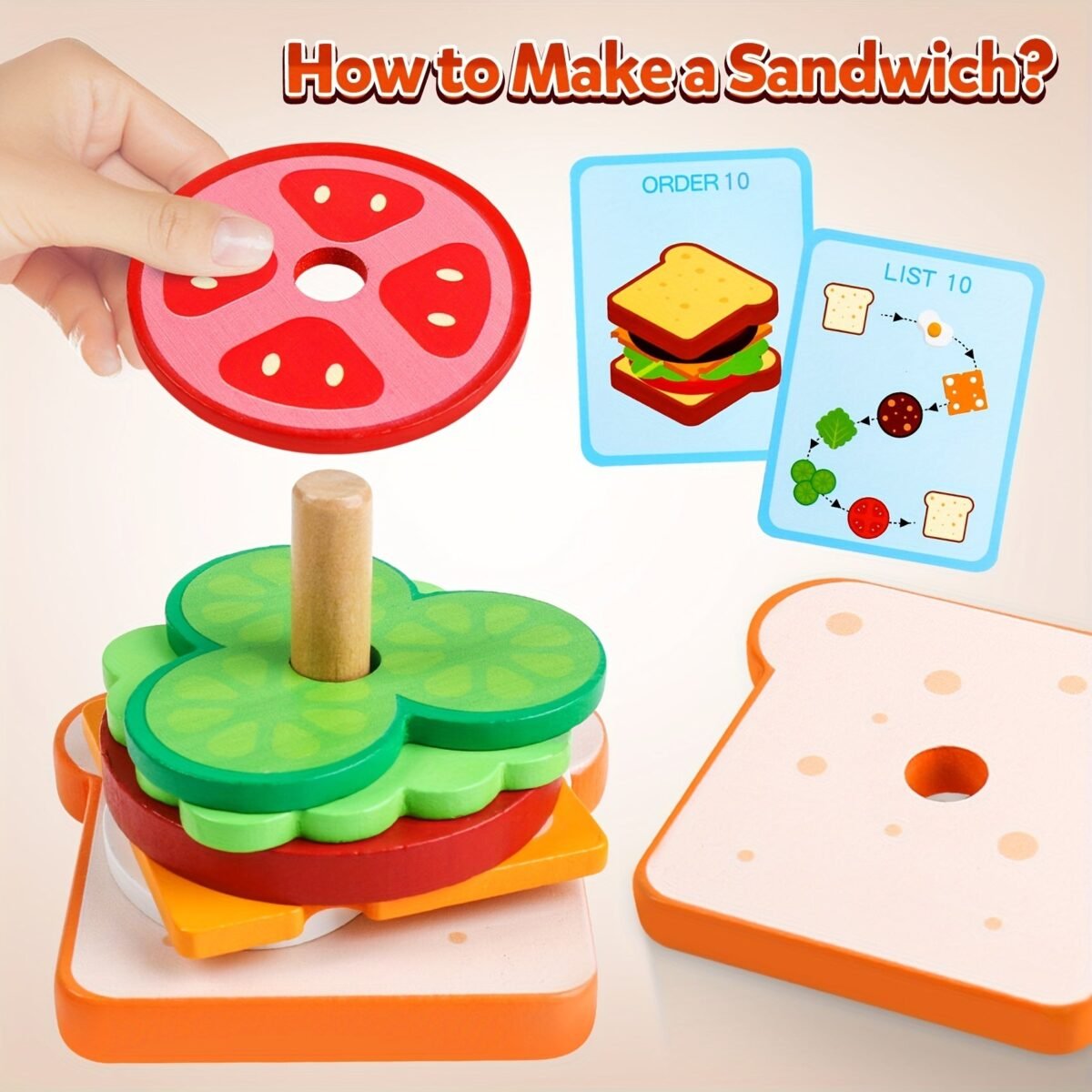 Wooden sorting and stacking toys - Image 8