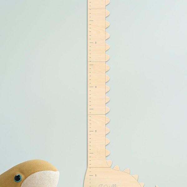 Personalized Wooden Dinosaur Growth Chart Height Ruler – Style C