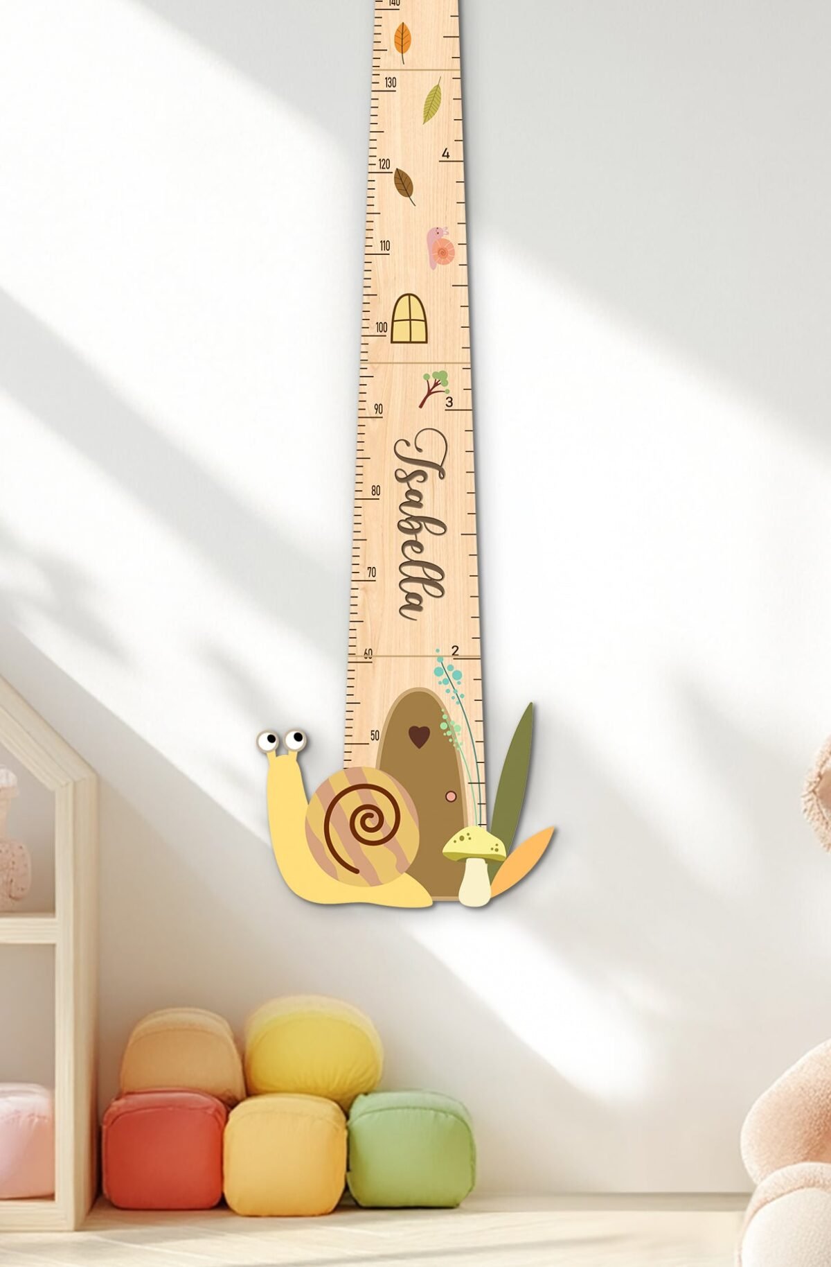 Personalized Wooden Mushroom Growth Chart for Kids - Image 2