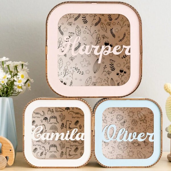 Personalized Wooden Piggy Bank for Kids #54871