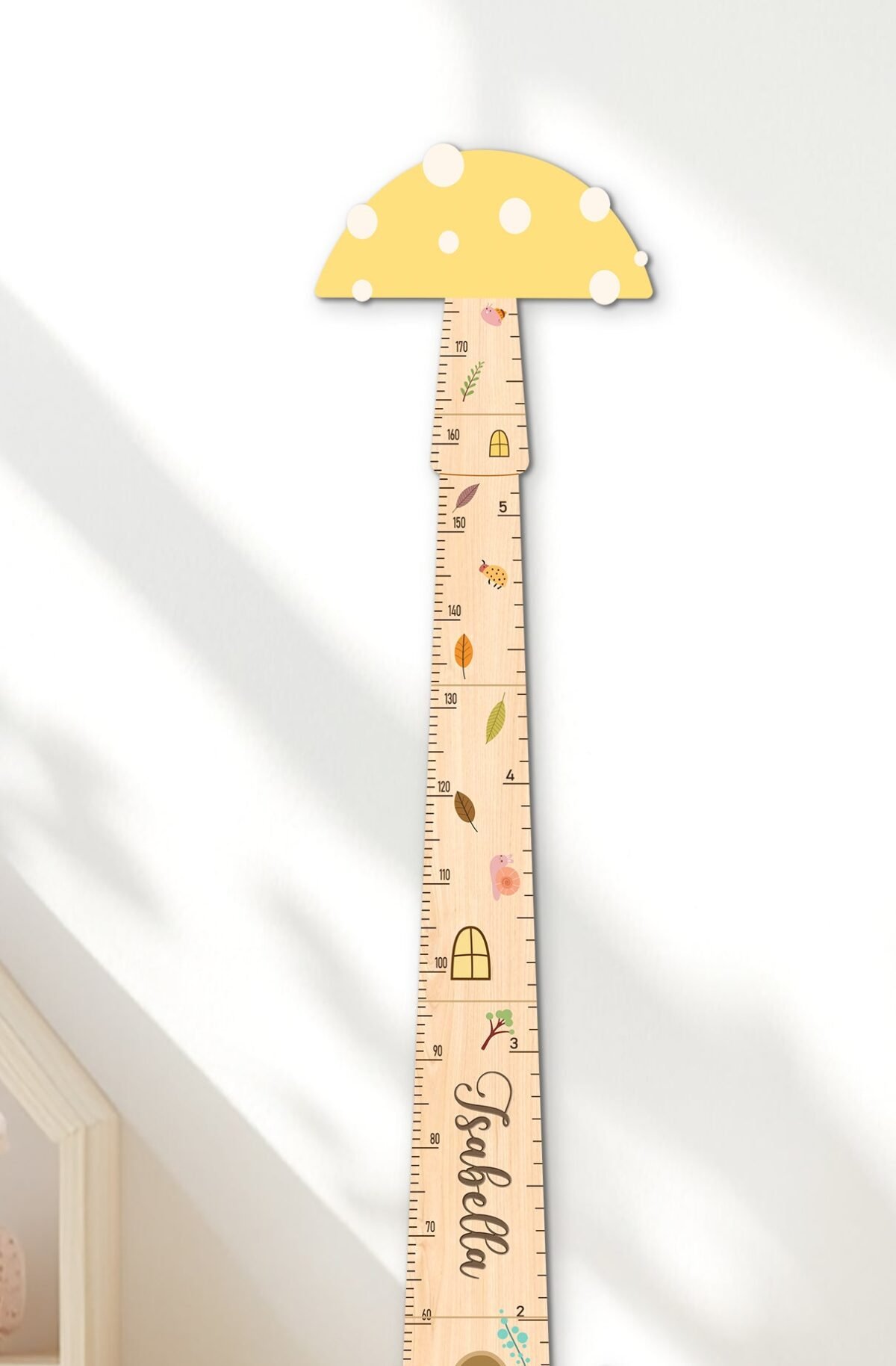 Personalized Wooden Mushroom Growth Chart for Kids - Image 3