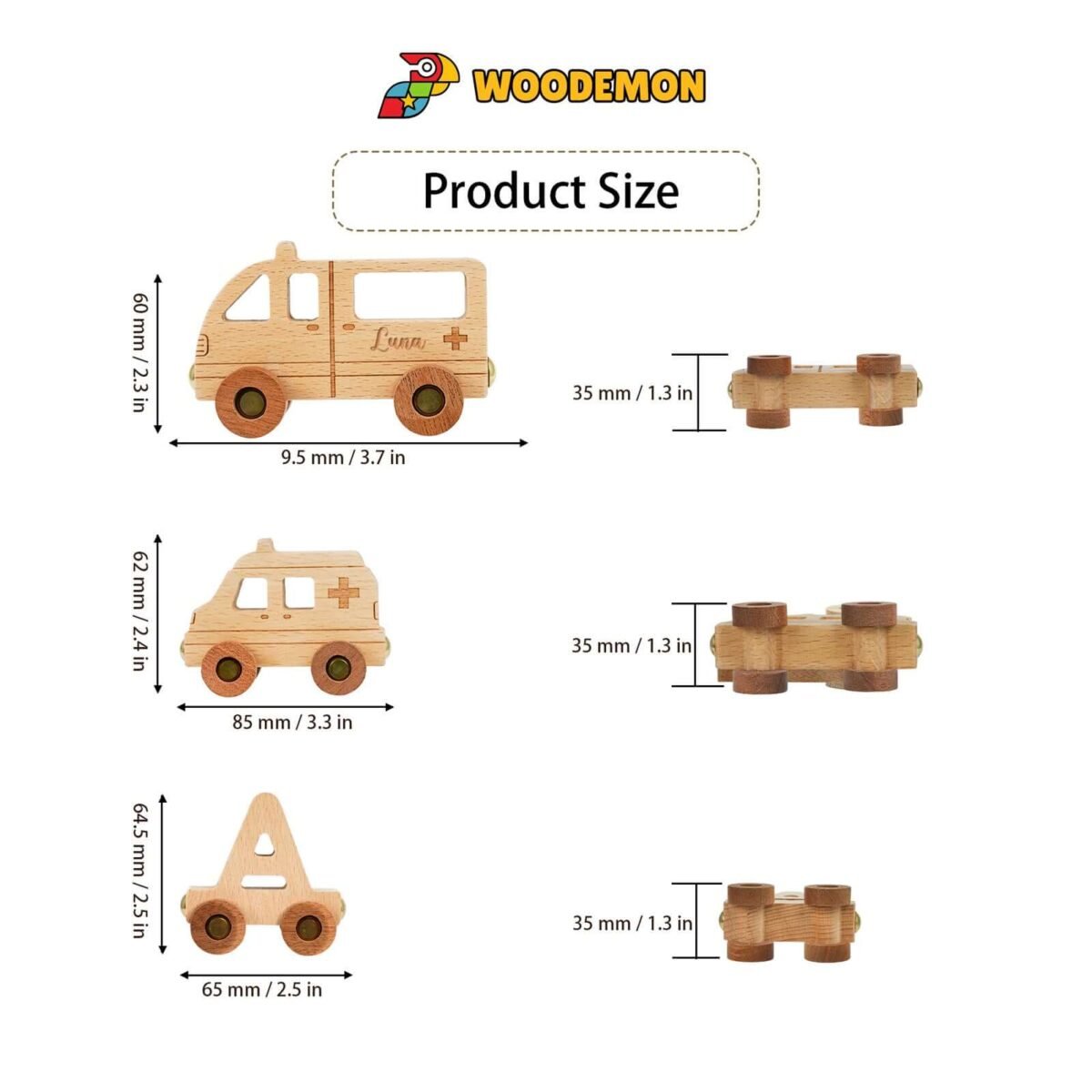 Personalized Wooden Ambulance Train Set With Name - Image 8