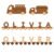 Personalized Wooden Fire Truck Train Set With Name - Image 2