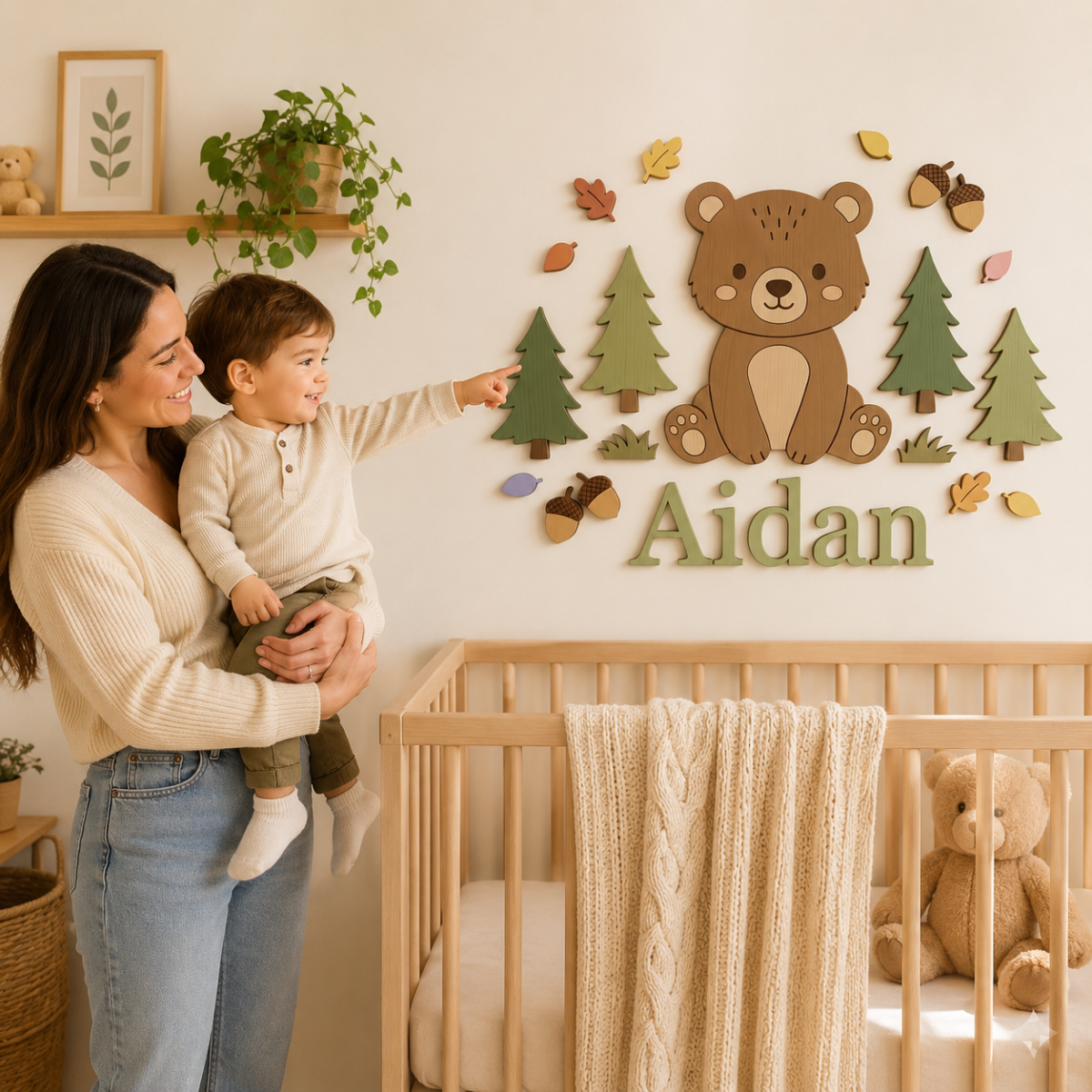 Personalized Wooden Nursery Name Sign - Image 3
