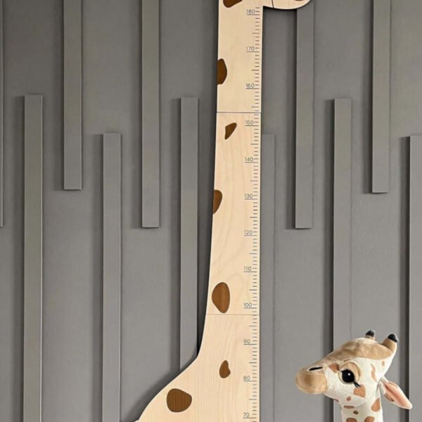Personalized Wooden Giraffe Growth Chart Height Ruler – Style D