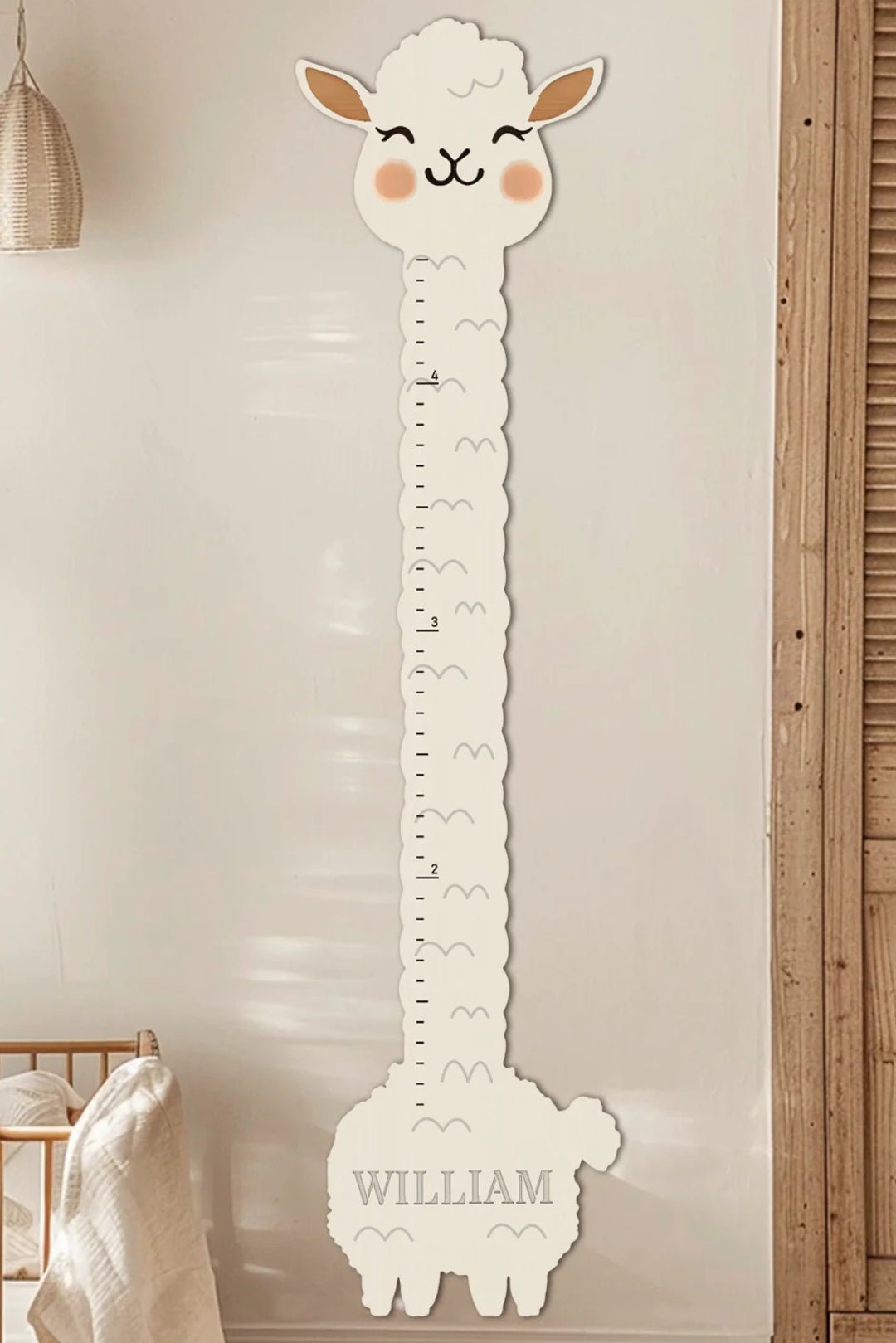 LZ24SGC059_3 Unique Children's Gift - Wooden Llama Growth Chart #54813 - Image 1