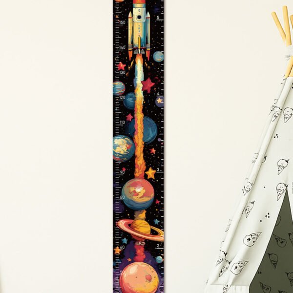 Unique Children's Gift - Space Rocket Canvas Growth Chart #54861