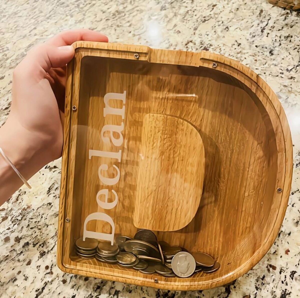 Customizable Wooden Alphabet Money Box – Personalized Savings Keepsake #55453 - Image 4