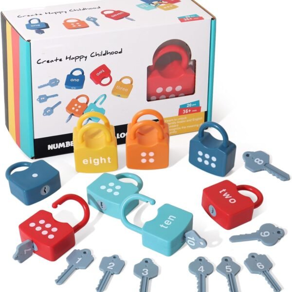 Learning Locks with Keys Numbers Matching & Counting Toys