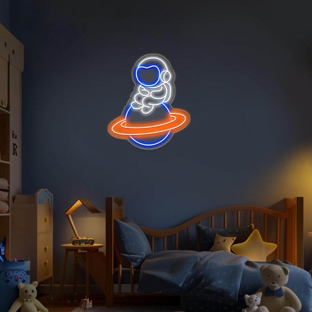 LZNHD16INH_LZNHD24INH_LZNHD30INH_1 Astronaut planet Neon Sign #55385 - Image 1