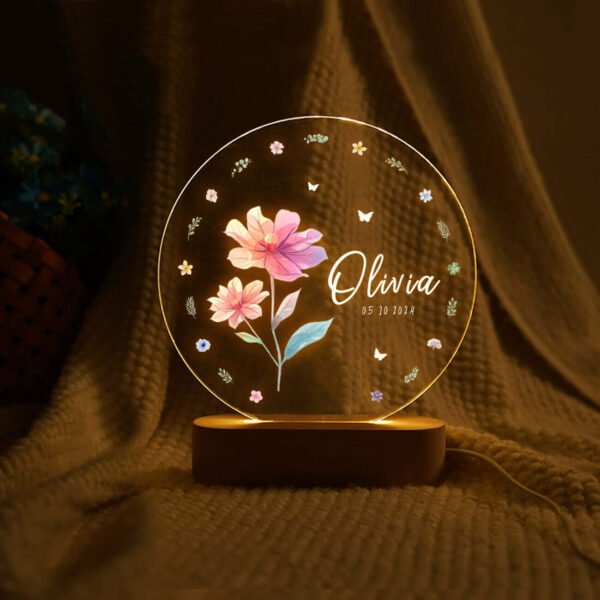 🌸 Light Up Their Life with a Personalized Birth Flower Night Light! 🌙 #55209