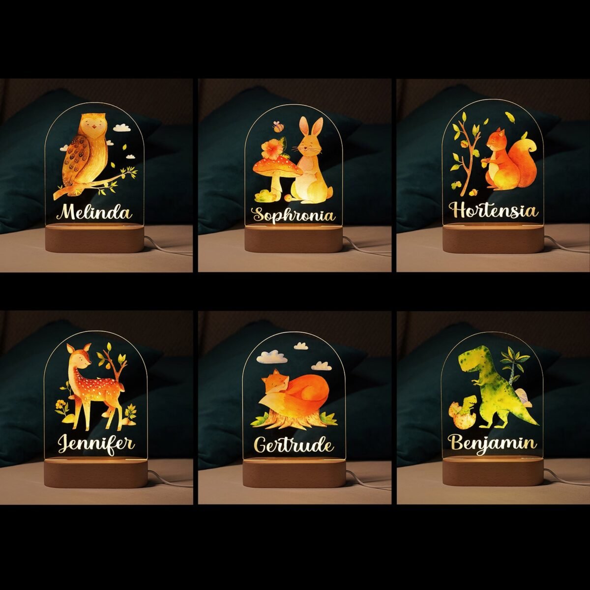 Personalized LED Night Light Lamp Custom Name Nursery Decor (30) - Image 4