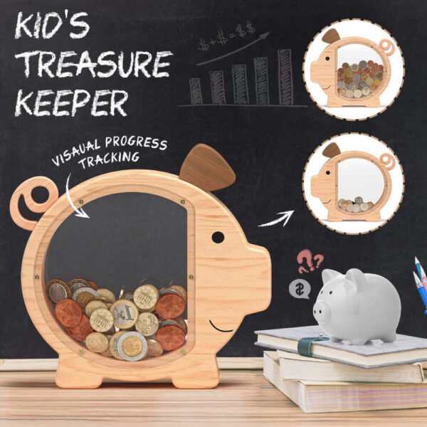 Adorable and Fun Personalized Wooden Piggy Bank #55184