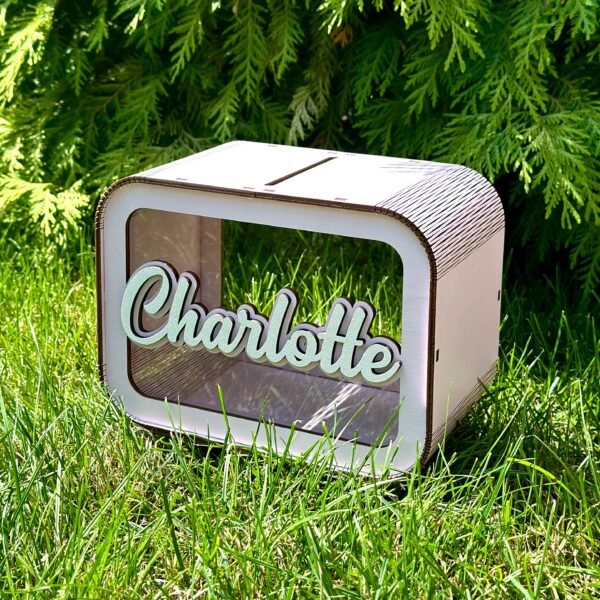 Personalized Wooden Piggy Bank for Kids #54875