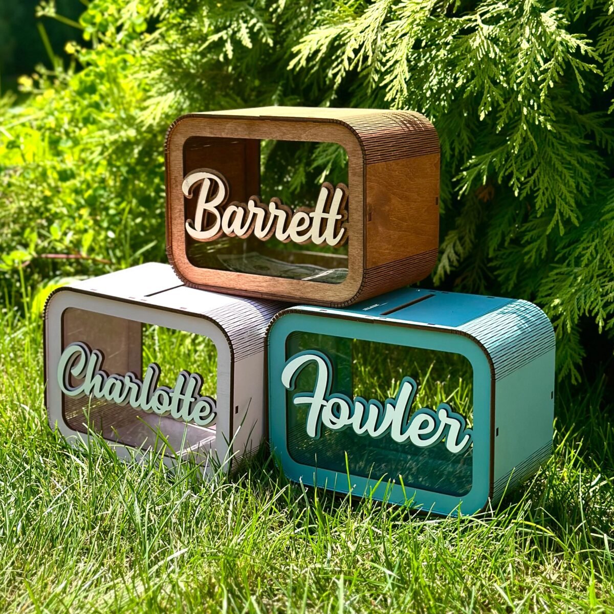 Personalized Wooden Piggy Bank for Kids #54875 - Image 4