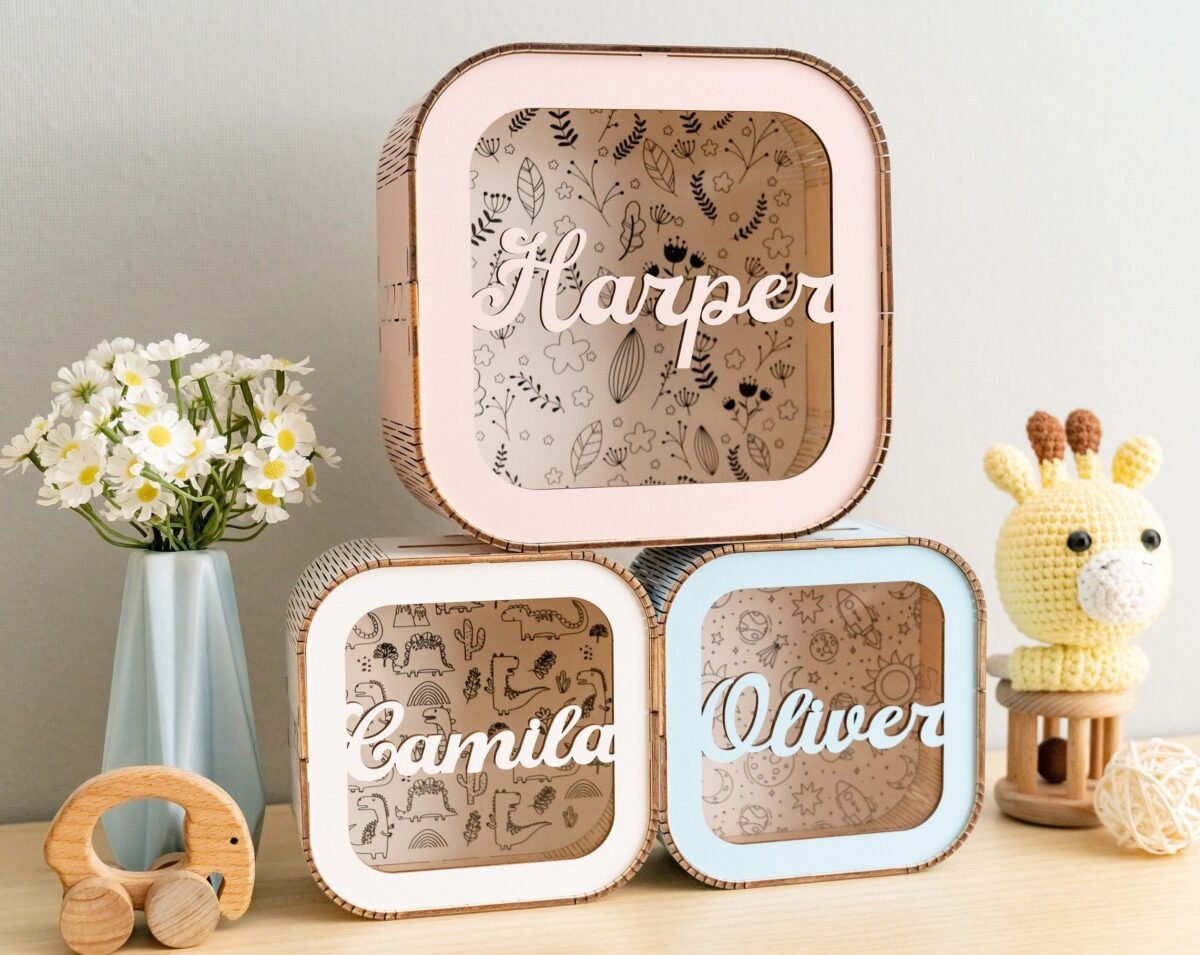 Personalized Wooden Piggy Bank for Kids #54871 - Image 3