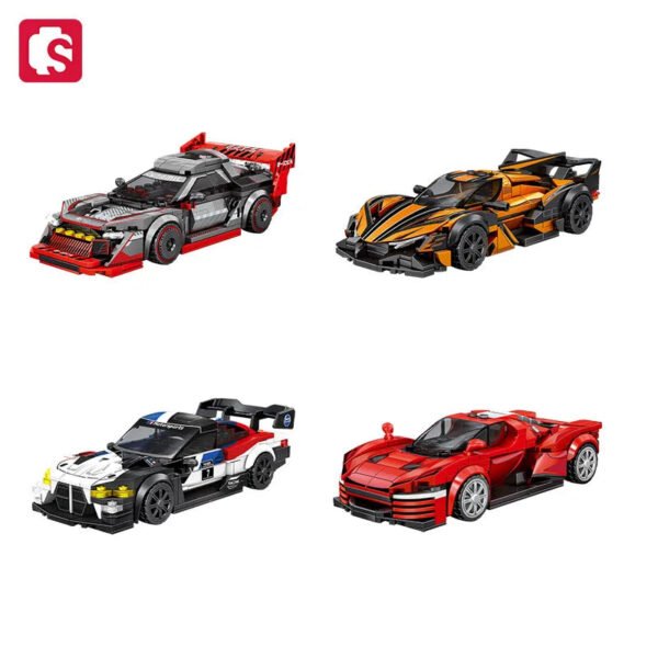 SEMBO Speed Sports Car Assemblage Building Blocks MOC Racing Vehicle, Technical Auto Models Car Construction Set Boys Toys Gifts – Style A
