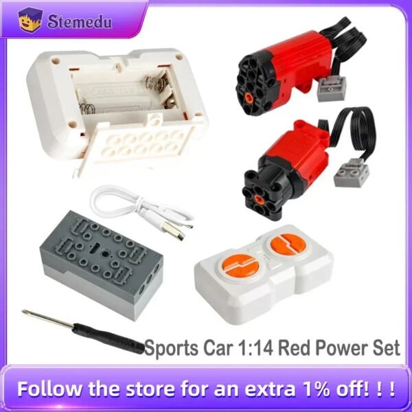 1:14 Red Sports Car Technological Building Blocks – RC Power Fun... #100018786