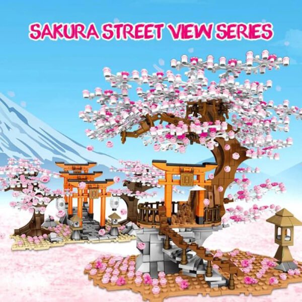 Japan Sakura Street View Building Blocks Set – Cherry Blossom & Senbon ... #29