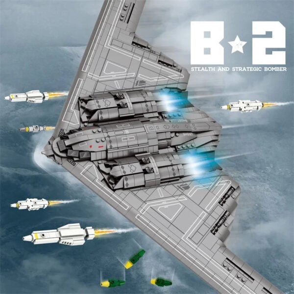 Military Technical USA B2 Stealth Ghost Bomber Fighter Building Blocks #29