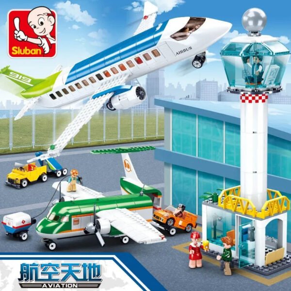 AIRBUS Civil Aviation Passenger Plane & Airport Building Blocks – Educa... #10