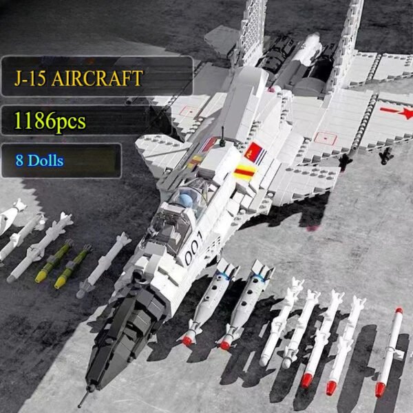 1186PCS Military J-15 Flying Shark Fighter Jet Building Block Se... #200003886