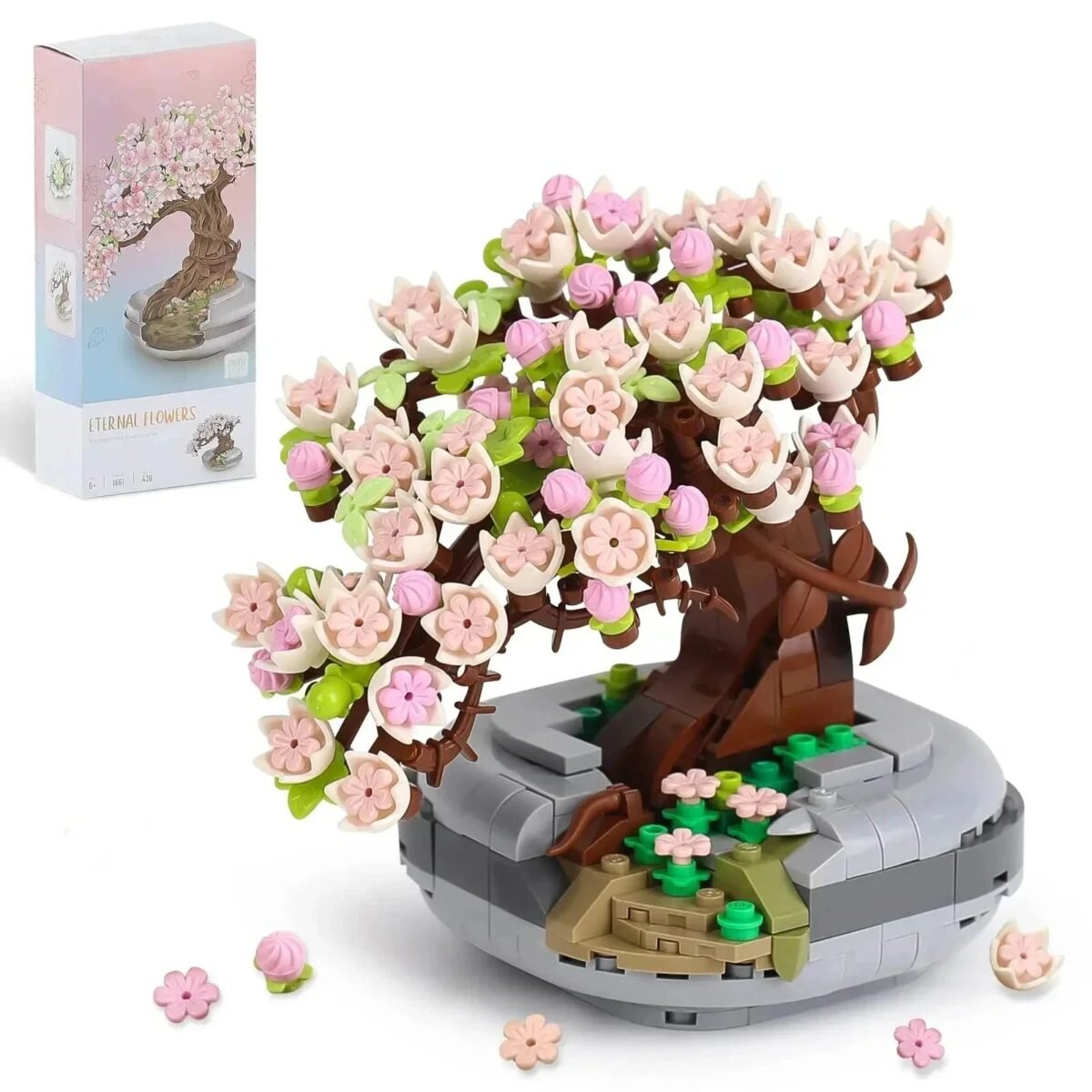 Mini Plant Bonsai Building Blocks – Cherry Blossom Tree & Potted Bouqu... #193 - Image 7