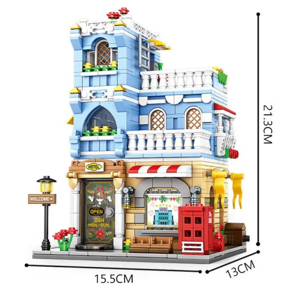 City Hotel & Inn Architecture Building Blocks Set – Miniature Puzzle M... #173