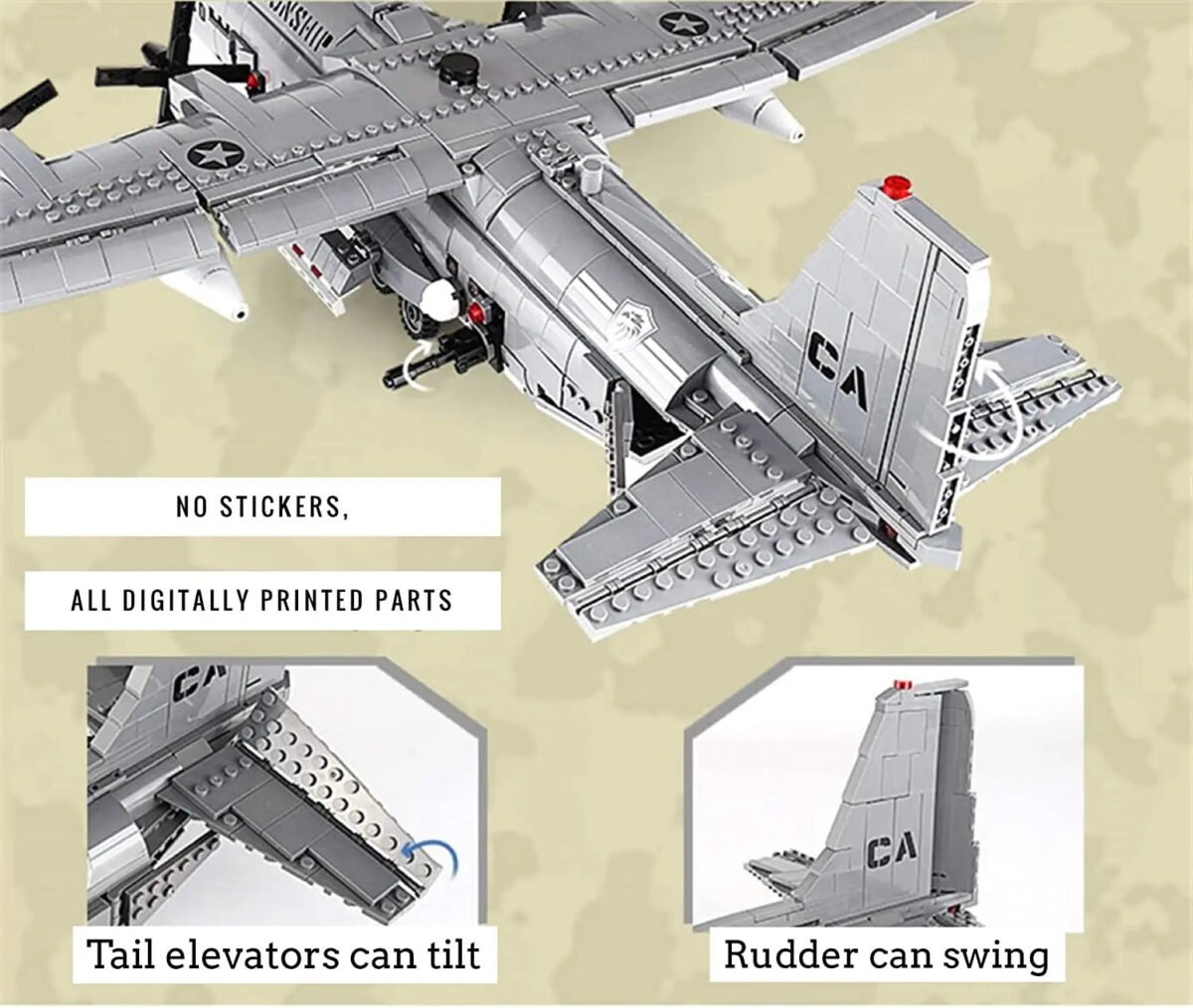 AC-130 Gunship Hercules Aircraft Building Blocks Set – 1713PCS M... #200006151 - Image 3
