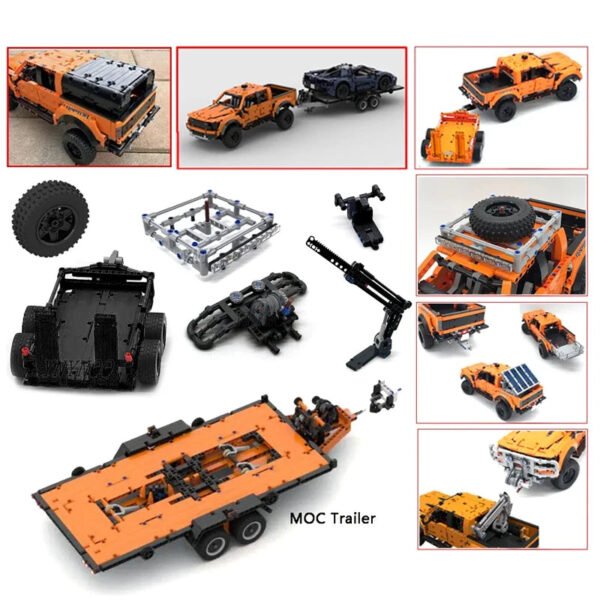 Technical Ford F-150 Raptor Trailer MOD Building Blocks Set – DIY A... #350853