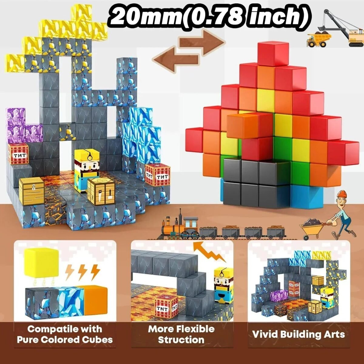 Magnetic Building Block Magnet Cube Mine World Set – STEM Educat... #200002984 - Image 2
