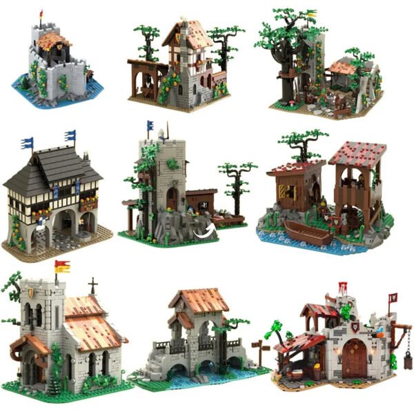MOC Medieval Houses Building Blocks Set – Small Particle Archite... #200003886