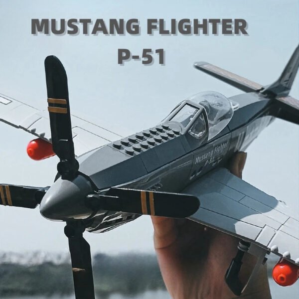 258PCS WWII P-51 Mustang Fighter Building Blocks – 1:26 Scale Mi... #200003886
