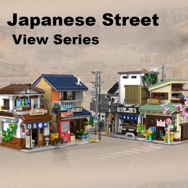 Japanese Street View Tea House & Café Building Blocks – Architecture M... #175