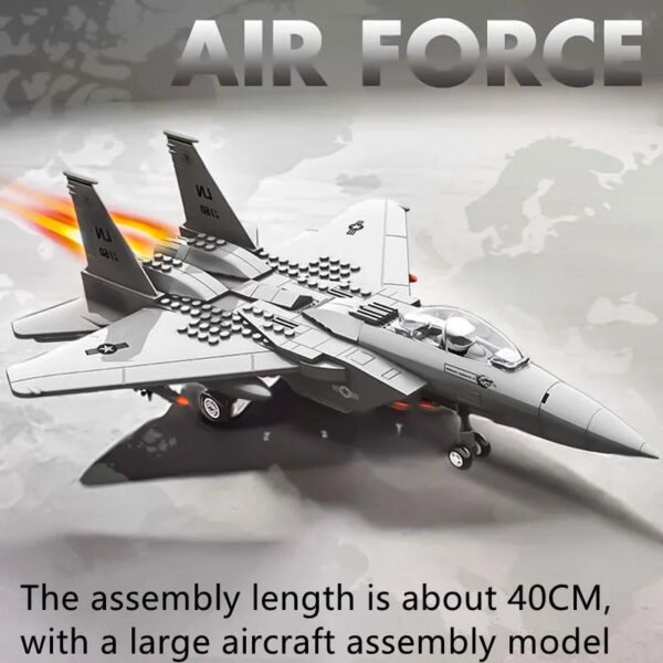 2025 Large F-15 & J-20 Military Fighter Jet Building Block Set – Armed... #691