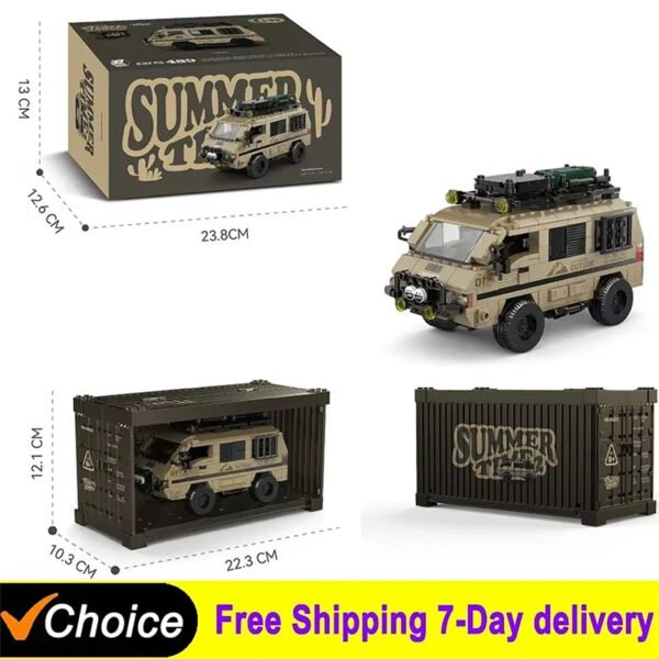 489PCS Technical City Camper Car – Passenger Van Building Blocks Model... #193