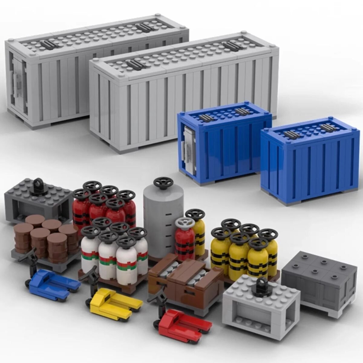 City Construction Building Blocks Set with Truck Crane Forklift Fuel Tank Transport Toy image City Construction Building Blocks Set – Truck, Crane, Forklift &... #200006151 - Image 1