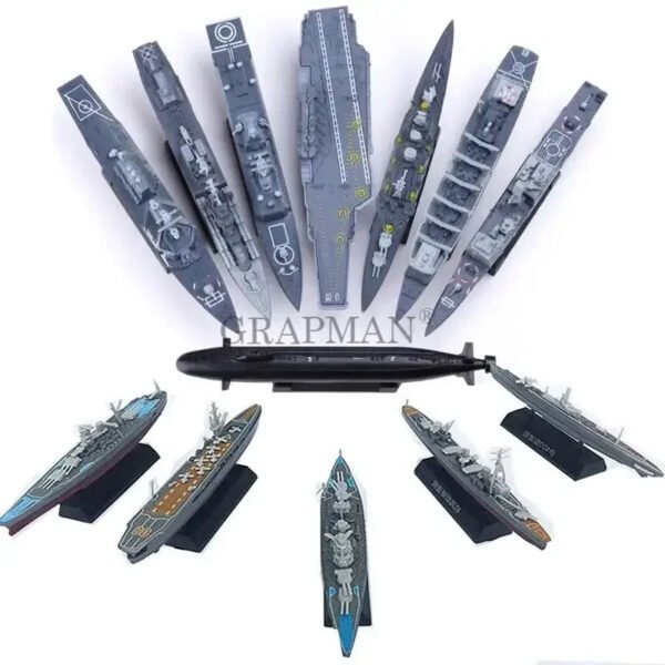 1/2000 WWII Warship Model Kit – Yamato, USS Cruiser, Destroyer & Su... #350852