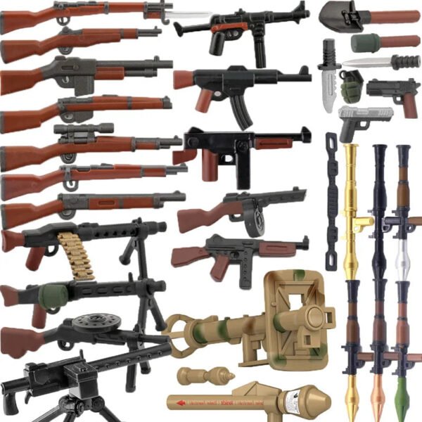 WW2 Soldier Weapons Building Block Set – 5/10 PCS Two-Color Printed... #350510