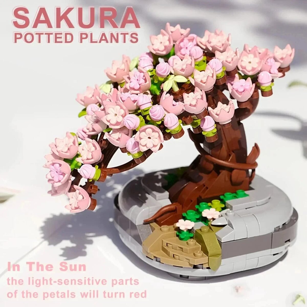 Mini Plant Bonsai Building Blocks – Cherry Blossom Tree & Potted Bouqu... #193 - Image 4