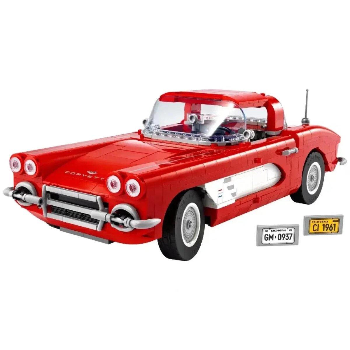 2024 Red Retro Sports Car Building Blocks Set – Technical Vehicle Model #10 - Image 6