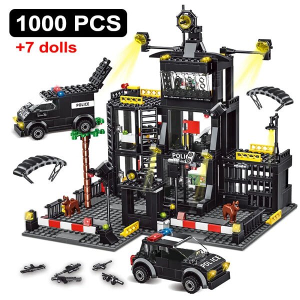 SWAT Police Station Military City Model Building Blocks Set – With Pri... #193