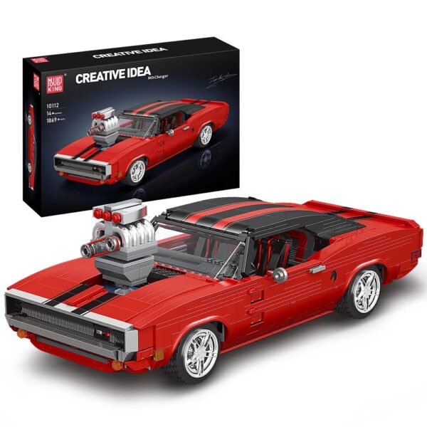 Mould King 10112 Technical Car Building Block The Red Charger Sport Racing Car Model Assembly Brick Toys Kids Christmas Gift