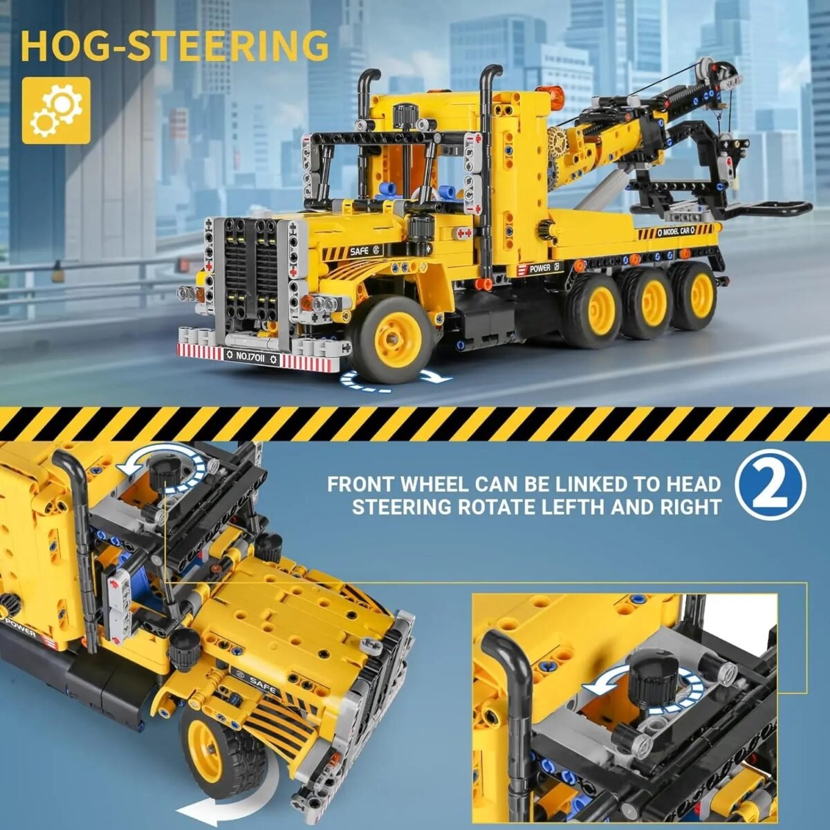MOULD KING 17011 Technical Tow Truck – MOC City Engineering Vehicle Bu... #366 - Image 5