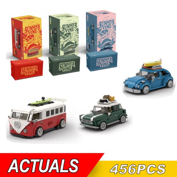Creative Retro City Camper Car Building Blocks – T1 Campervan, Beetle ... #173