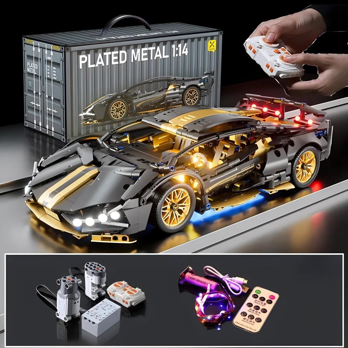 Technical Racing Sport Car Model Building Blocks technic adults 1:14 DIY Supercar Brick Puzzle Toys Kid Adult Gift(1280+granule) image Realistic Supercar Design #29 - Image 1