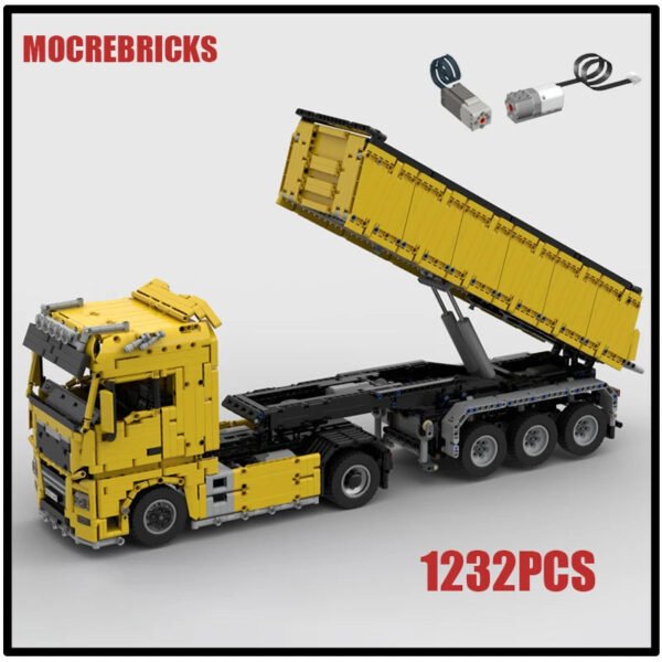 Famous High-Tech Engineering Car Series – 3-Axle Tipper Trailer MOC Bu... #366