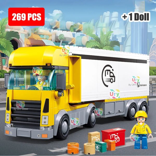SLUBAN City Traffic Yellow Logistics Container Van Truck – Express Stat... #29