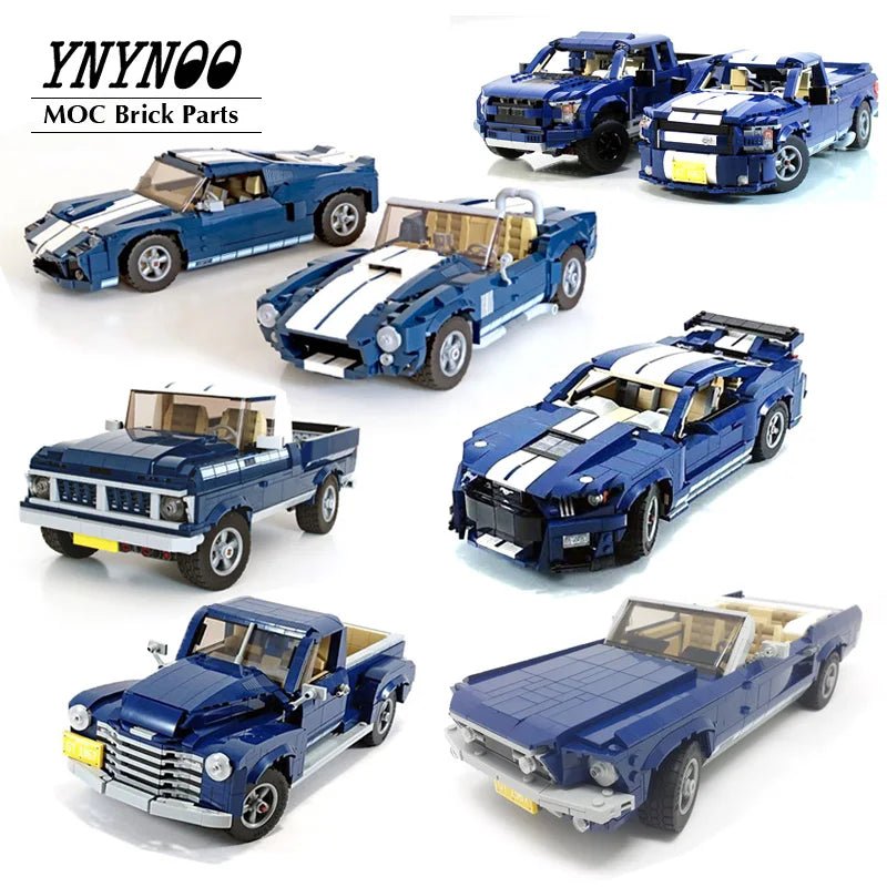 NEW MOC-10265 Mustangs Shelby GT500 Building Block Car Bricks F150 Raptor Classic Pickup Assembled Model DIY Toys Birthday Gifts image NEW MOC-10265 Mustangs Shelby GT500 Building Block Car Bricks F150 Raptor Classic Pickup Assembled Model DIY Toys Birthday Gifts - Image 1